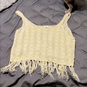 Crop top Mesh cream top